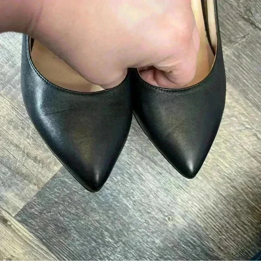 Thesis Couture Eve Classic Pump Designer Heels Black Leather Size EU 38 US 7.5